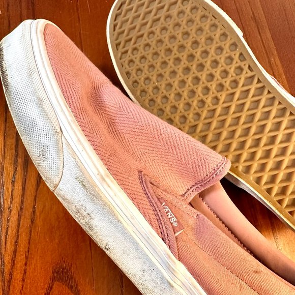 Pink Vans - Women's Classic Canvas Slip on Shoes - Size 10 - Picture 4 of 6